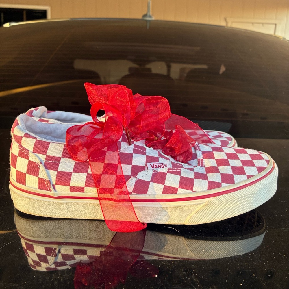 Vans Maroon Checkered Shoes - image 3